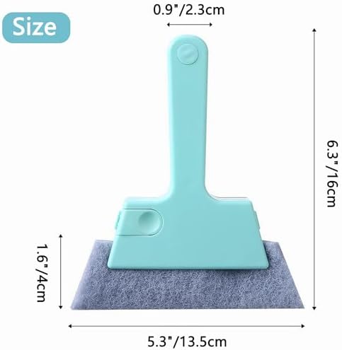 Window Track Cleaner Tool, 4Pcs 4-in-1 Groove Cleaning Brush (with Bristle Brush, Gap Dustpan, Scraper), Washable Cleaning Gadgets for Sliding Door, Sill, Car Vents (Blue + Yellow + 2Gray)