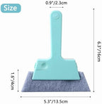 Window Track Cleaner Tool, 4Pcs 4-in-1 Groove Cleaning Brush (with Bristle Brush, Gap Dustpan, Scraper), Washable Cleaning Gadgets for Sliding Door, Sill, Car Vents (Blue + Yellow + 2Gray)