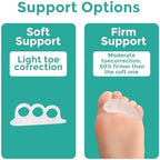 Welnove Hammer Toe Straightener Toe Corrector for Women - 8 Pcs Hammer Toe Cushion Pads for Bent, Crooked, Curled, Claw, and Hammer Toes - Soft Support and Realignment(Clear, 3 Loop Design)