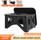 Multifunctional for vehicle use outdoor toilet emergency commode camping adult child odor-proof portable toilet black folding small stool