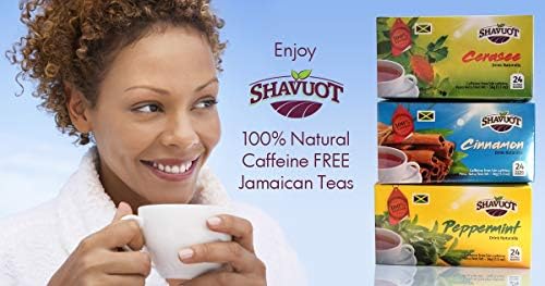 Shavuot 100% Natural Jamaican Cerasee Cinnamon Peppermint Tea 24 Bags (Pack of 3)