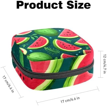 Sanitary Napkin Storage Bag for Feminine Pads, First Period Kit for Women, Watermelon Portable Menstrual Period Sanitary Pouch