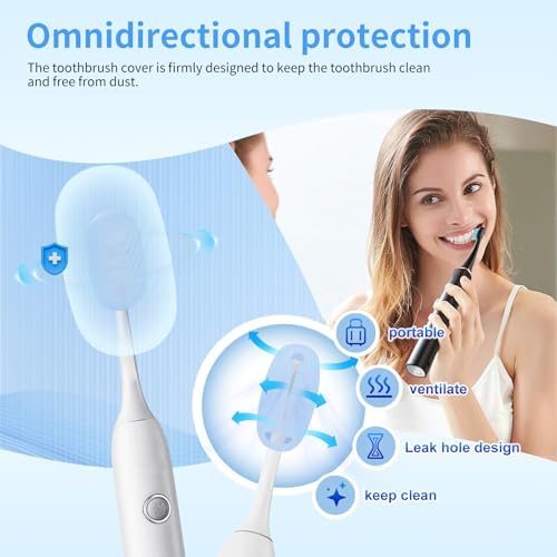 6 Pcs Toothbrush Covers Toothbrush Covers Caps，Replaceable Electric Toothbrush Head Cover Silicone Toothbrush Protector Cap for Household Travel, Bathroom, Gym，Camping