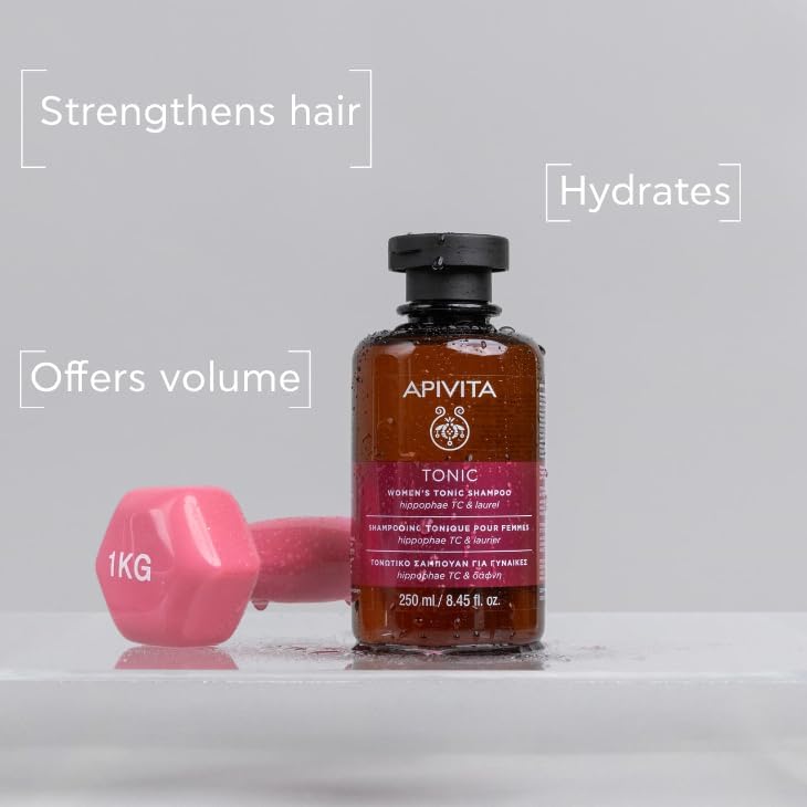 Apivita Tonic Women's Shampoo for Thinning Hair | Strengthens & Promotes Hair Growth with Hippophae Tonic Complex, Laurel & Propolis, Silicone-Free