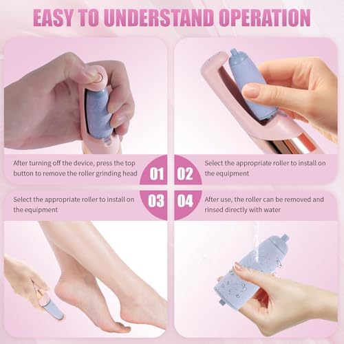 Pedicure Tool, Foot Callus Remover, Electric Pedicure Set, Foot Care, Removes Rough Dead Skin on The Feet, Making Your Feet Smooth. (Pink)