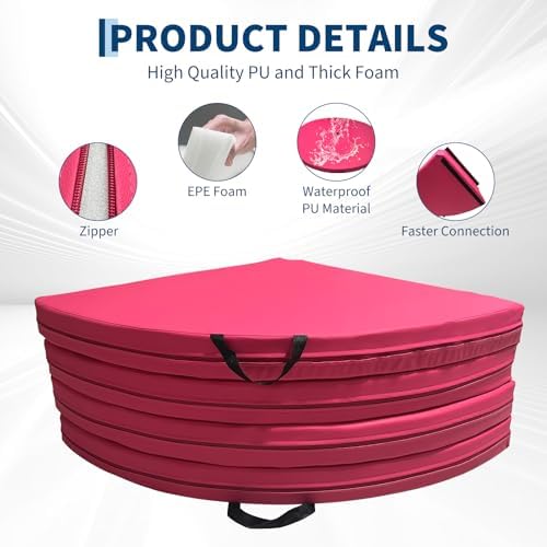 Pole Dance Crash Mat 59"x 3", Foldable Pole Dance Mat with Pu Cover, 3" Hole and EPE Foam for Pole Dancing