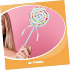 Zerodeko Decorative Lollipop Ornaments 2pcs Medium Blue Fake Candy Decorations Plastic Simulation Lollipop Props for Photography Party Photo Booth Supplies