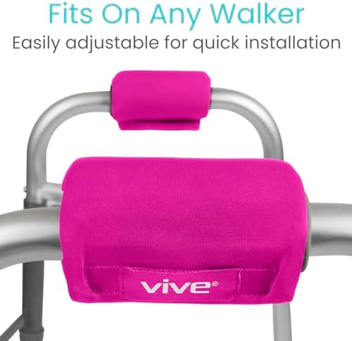 Vive Walker Handle Cushions - Padded Hand Covers - Soft Cushion Padding Medical for Folding Rolling Wheelchair, Rollator Handle, Senior, Elderly Grippers - Crutch Handle Pad Grips - Mobility Aid