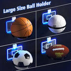 Boy Room Decor, 2 Pack Ball Holder Wall Mount for Football, Soccer, Volleyball and Basketball Display Case, Sports Accessories Organizer for Boys Bedroom