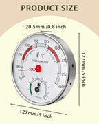 YIGNEY Sauna Thermometer and Hygrometer Combo – Stainless Steel Sauna 2 in 1 Fahrenheit Thermometer Hygrometer, with Color-Coded Dial 5" Large Display, for Home Spa, Steam Rooms, Sauna Room
