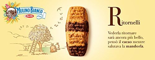 Mulino Bianco: "Ritornelli" shortbread with cocoa and almonds - 24.69 Oz (700g) Pack of 2 [ Italian Import ]