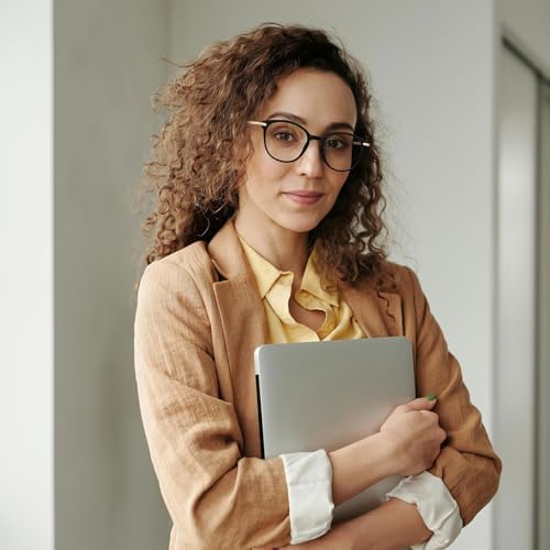 LJCZKA Blue Light Blocking Glasses Women Men Retro Round Eyewear Frame Computer Cat Eye Glasses Clear Lens Eyeglasses
