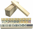 Yuanhe Domino Trays Holders Rack - Set of 4 Wooden Tiles Stand Holders Dimonos Boards for Mexican Train Rummy Chickenfoot