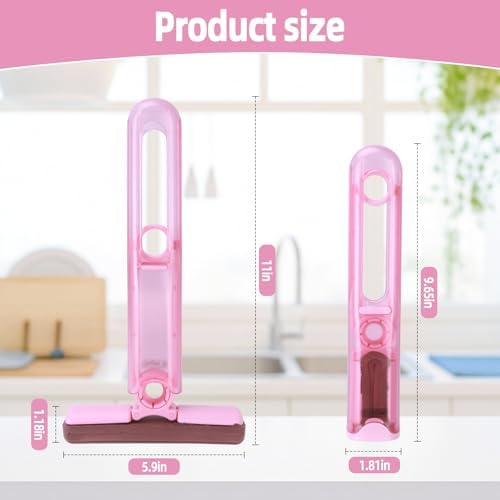mini Foldable Desktop mop,mini mop for Kitchen Counter,Wet and Dry Use Cleaning System, Also Suitable for bathrooms, Living Rooms, etc.(6 Soft Mop Head + 2 Squeeze Handle+ 4 Hooks)