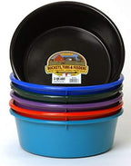 Little Giant® Plastic Utility Pan | Feed Pan | Durable & Versatile Livestock Feeding Bucket | Made in USA | 5 Quart | Teal