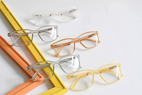Eyekepper 5-Pack Large Frame Mens Womens Reading Glasses with Spring Hinge (One for Each Color)