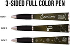 ANINKABOVE Zodiac Sign Ballpoint Pens (3-Sided Pen, Pack of 4) Zodiac Pen Gift, Cool Constellation Design, Zodiac Gifts Pretty Pens - Fancy Pens Great Astrology Gifts for Women and Men (Capricorn)