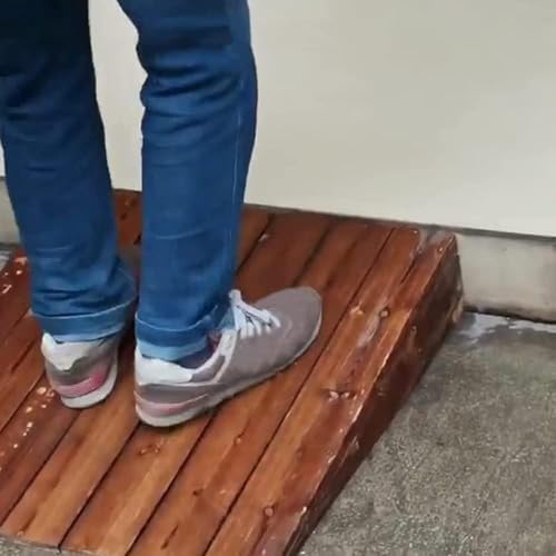 4" 6" 7" 8" 10" 12" Rise Threshold Ramps, Solid Wood Entry Ramps Non-Slip Threshold Ramp for Doorways, Wheelchair Ramps for Walker Scooter Steps(24x27.5x7in/60x70x18cm)