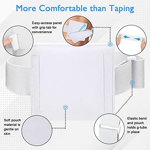 Syhood 6 Pcs Feeding Tube Holder Elastic G Belt Comfortable Peg Tube Holder Supplies for Men Women Adults Abdominal Covers Accessories