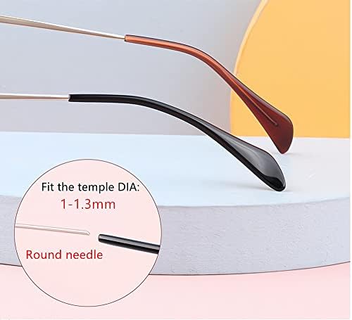 BEHLINE Sunglass Temple Tips,Replacement Ear Sock Glasses End Tips/Eye Tips Retainer,Eyeglasses Piece Tube Sleeve Anti-slip for Aviator Sunglass Eye Glasses Frames/Thin Metal Eyewear Frame(Brown)