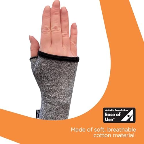 IMAK Brownmed Compression Arthritis Wrist Sleeve - Arthritis Compression Glove - Hand Compression for Carpal Tunnel & Tendonitis - Fingerless Wrist Brace & Support for Working & Gaming - Medium