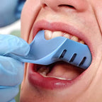 Annhua Dental Impression Trays Disposable 10 PCS, Perforated Impression Trays Set Plastic Teeth Holder for Dental Clinic, Lab Equipment, Dental Students - Blue