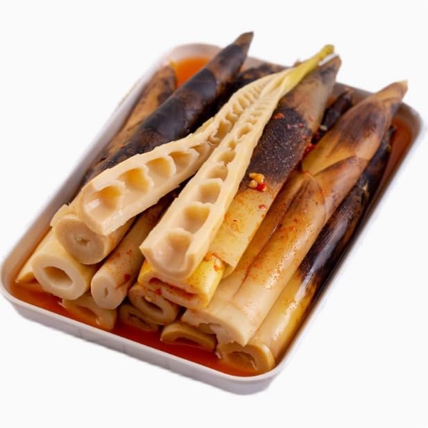 Spicy Bamboo Shoot Strips - 17.6oz (500g) | Pickled Pepper & Vegetable Mix | Ready-to-Eat Asian Snack | Vegan, Gluten-Free