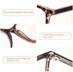 Madison Avenue Square Vintage TR90 Blue Light Blocking Reading Glasses for Women, Anti Eyestrain/Glare Computer Readers