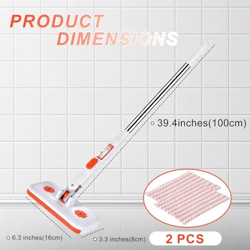 Snap Grip Mini Mop Set, Convenient Cloth Changing Mini Mop, Gap Dust Cleaner Lazy Mops with Locking Head for Multi Surface Clean, Wet & Dry Mopping and Sweeping Cleaning