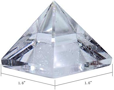 Runyangshi Natural Clear Quartz Crystal Pyramid Energy Generator | 1.6x1.6in (4x4cm) Healing Crystal Pyramid for Protection & Positive Energy | Natural Quartz for Chakra Reiki Home Decor