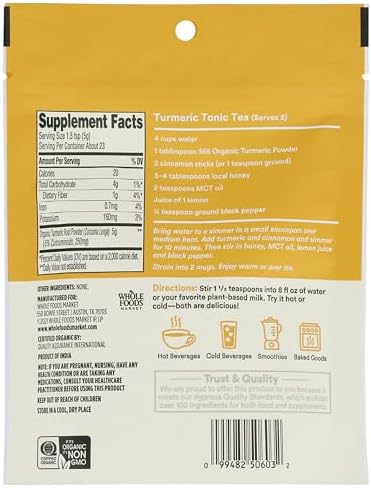 365 by Whole Foods Market, Organic Turmeric Superfood Powder, 4 Ounce