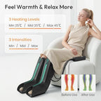 QUINEAR Leg Massager for Circulation and Pain Relief, Heating Leg Compression Massager with 3 Modes, Foot and Calf Massager with 3 Intensities 3 Heats - Gift for Mom and Dad