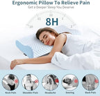Cervical Pillow for Neck Pain Relief, Contour Memory Foam Pillows for Sleeping, Odorless Ergonomic Pillow Adjustable Orthopedic Cooling Pillow Bed Pillow Neck Support for Side Back Stomach Sleepers