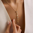 14K Gold Plated Seven Chakra Necklace for Women, Dainty Y Necklace Lariat Drop Pendant, Crystal Healing Yoga Jewelry Gifts