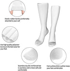 Fashion Compression Socks,Performance Cushioned Athletic Crew Socks for Running,Athletic