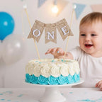 Handmade One Cake Topper, 1st Birthday Cakes Topper 1st First Birthday Cakes Bunting Birthdays Cake Decoration Banner Photo Prop Party Decorations Supplies