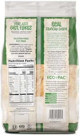 Nature's Path Organic Fruit Juice Corn Flakes,26.4 oz Gluten Free,Non-GMO,Earth Friendly Packaging,(Pack of 2)