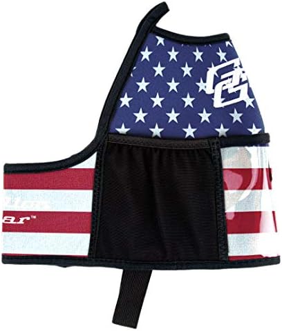 1 Gallon Large Water Bottle with Cover - BPA Free Plastic, Reusable Water Jug and Neoprene Cooling & Insulated Carrier with Storage Pockets (Black w/American Flag Cover)