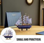 Abaodam Mini Sailboat Cake Topper Wooden Sailing Boat Model, 5.5 Inch Nautical Cake Decoration for Graduation, Birthday, Baby Shower and Coastal Party Tabletop Decor