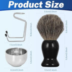 Shaving Brush Set for Men – Pure Badger Hair Shaving Brush and Bowl, Exfoliating Shaving Cream Brush Gifts for Fathers Day