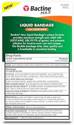 Bactine MAX Liquid Bandage with Lidocaine, Wound Cleaning Solution That Kills 99% of Germs, Covers and Protects Skin, Fast-Drying Protective Seal, 0.30 fl oz