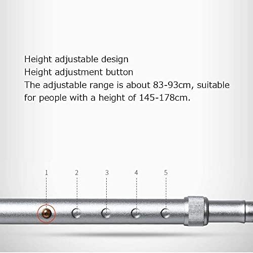 GeRRiT Crutch for The Elderly Folding Walking Stick for The Elderly Safe Additional Scales, Height Adjustable Aluminum Ladder, Crutches for The Elderly Man Woman Man W Decorate, Silver B