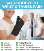 Adjustable Thumb Spica Splint Wrist Brace, Universal for Left/Right Hand, Day & Night Support, Relieves De Quervain's Tenosynovitis/Carpal Tunnel/Tendonitis/Arthritis, Unisex, Blue (Left Hand, L/XL)