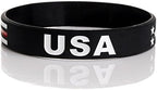 Sainstone Power of Faith USA Thin Red Line American Flag Bracelet Silicone Rubber Wristbands Americanism Partriotic Spirit Sports Holiday Gifts