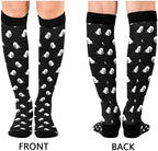 Wusikd Heartbeat Symbol Compression Socks for Women and Men Circulation Black Long Socks for Athletic Running 1