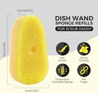 Sponge Refills for Scrub Daddy Dish Daddy - 10 Packs Dish Wand Refills, Scrub Brush Replacement Heads, Dish Brush Replacement Head for Kitchen Cleaning, Yellow (Only Sponge Heads)