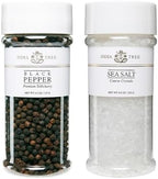 India Tree Tellicherry & Salt Jar Gift Pack - Premium Black Pepper and Sea Salt Crystals - 13.5 Ounces Total