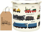 Gift Republic Train Enamel Mug Outdoor Camping Mug Large Metal Coffee Cup Train Spotter Retro Locomotive Railroad Gift Durable Drinking Cup 500ml