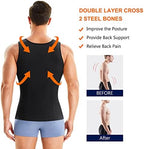Wonderience Compression Shirts for Men Undershirts Slimming Body Shaper Waist Trainer Tank Top Vest with Zipper