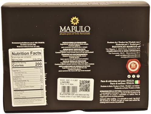 Marulo, Paccheri, Italian Pasta Bronze Die Cut Artisan, Italian Pasta, Only 2 Ingredients,100% Durum Semolina. Imported Italian Pasta (1.1 Pound). Pasta from Campania.